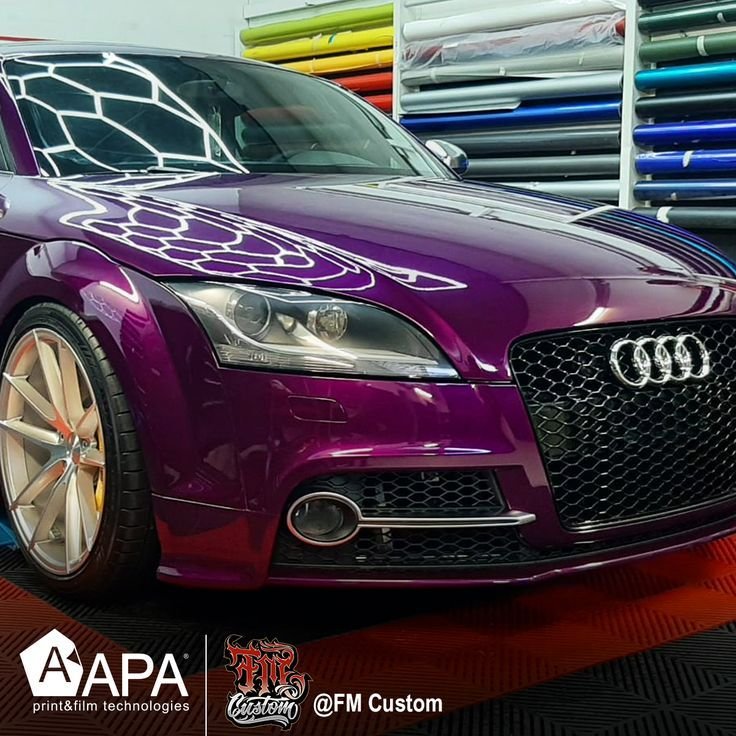 Réalisation en covering APA Gloss Metal Voodoo Purple sur Audi TT (photo publiée par APA)