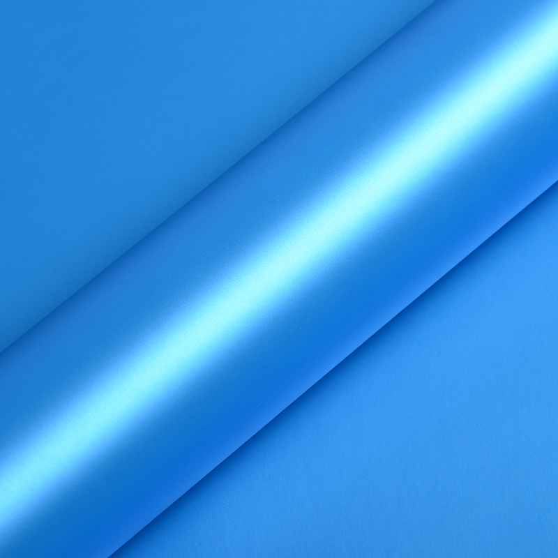 Hexis Skintac Ara Blue Metallic Satin, film covering bleu métallisé satiné