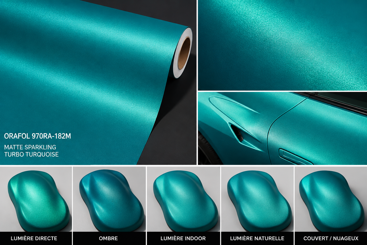 Oracal® 970 182M – Turbo Turquoise Scintillant Mat – film covering voiture Mat Turquoise Oracal® 970