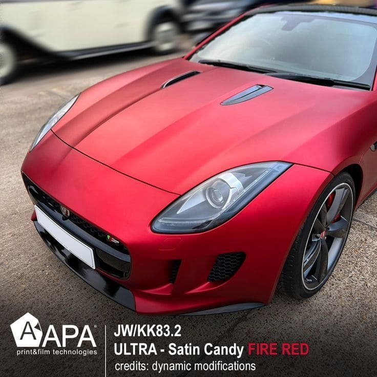 APA SPA - Satin Candy FIRE RED - Rouge satin - films adhésifs covering